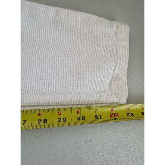 Vintage Guess Jeans Womens 28x33 White High Rise Tapered Leg USA Cotton 90s Y2K - Picture 6 of 10
